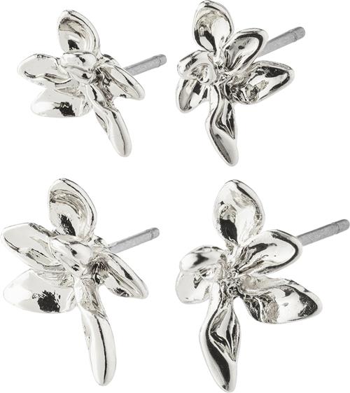 Se Pilgrim Riko Recycled Earrings, 2in-1 set, Silver-plated one size - Ørestikker hos Magasin ved Magasin