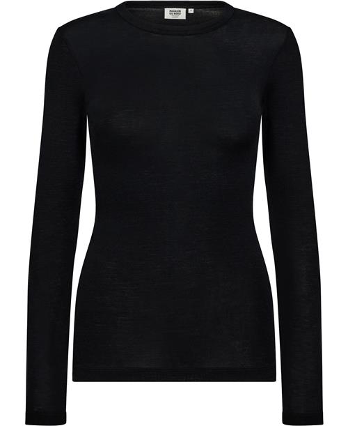 Magasin du Nord Collection Magasin Cilla 1 RWS Merino Wool Kvinde Black Langærmede Bluser Str XS Merino