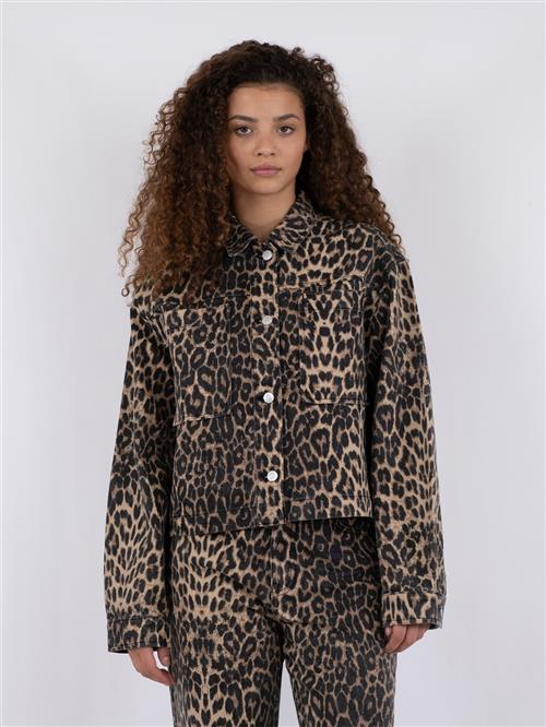 Neo Noir Emilia Leopard Jacket Kvinde Leopard Overgangsjakker Str 38 - Denim hos Magasin