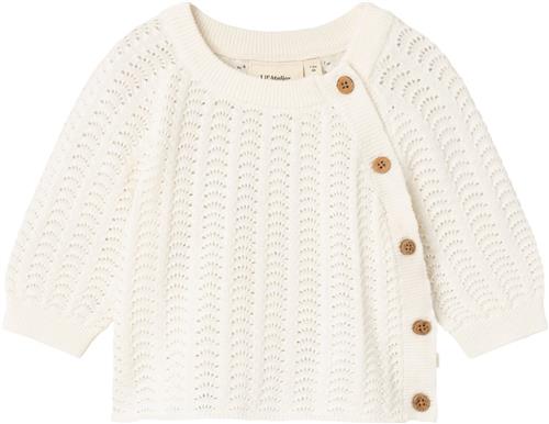 Lil' Atelier Nbfjohanna LS Wrap Knit LIL Str 62 - Coconut Milk Cardigans hos Magasin