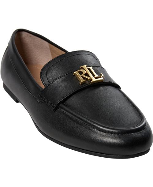 Se Lauren Ralph Lauren Burnished Calfaveri Iii-fl-lfr Kvinde Sort Loafers Str 38 - hos Magasin ved Magasin