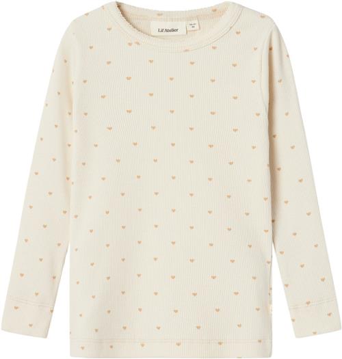 Lil' Atelier Nmfgago LS Slim TOP LIL Noos Str 92 - Turtledove/heart Langærmede T-shirts hos Magasin