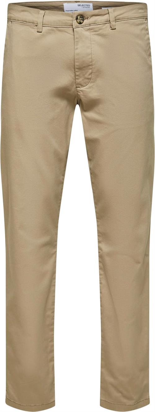 Se Selected Homme Slhslimnew Miles 175 Flex Chino W Mand Greige Chinos Str "29/""32" - hos Magasin ved Magasin