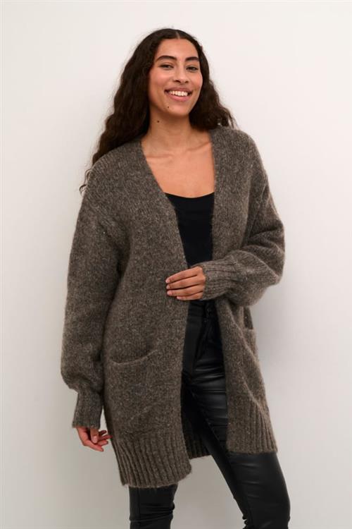 Kaffe Katrina Knit Cardigan Kvinde Major Brown Melange Cardigans Str XS - hos Magasin