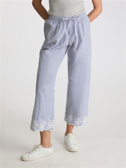 Neo Noir William Stripe Pants Kvinde Blue Bukser Med Brede Ben Str 38 - hos Magasin