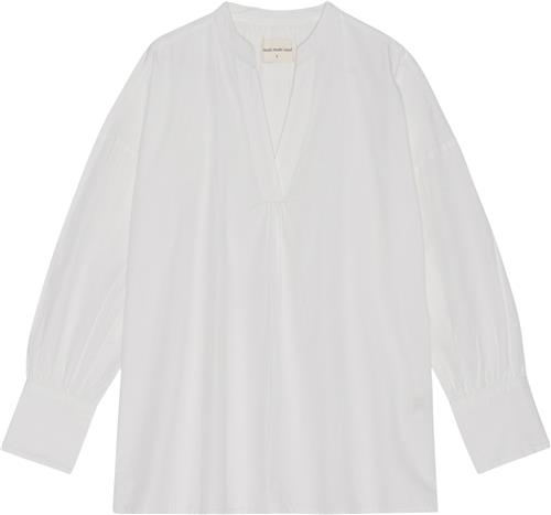 Moshi Moshi Mind Light Shirt Poplin Kvinde White Langærmede Bluser Str L - Bomuld hos Magasin