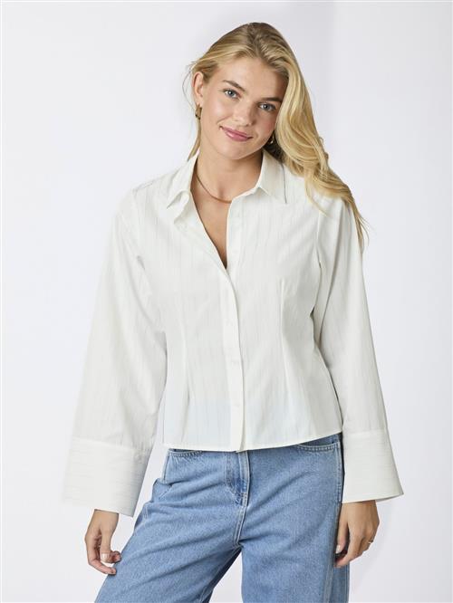 Neo Noir Rosa Solid Shirt Kvinde White Langærmede Bluser Str 42 - hos Magasin