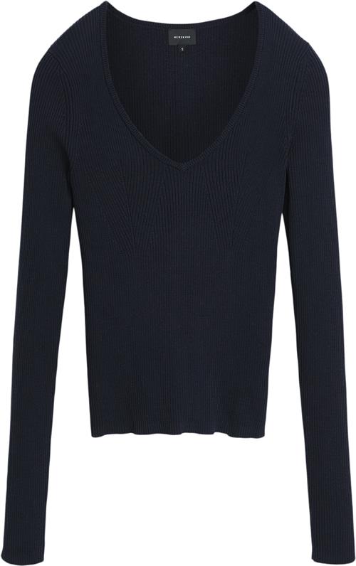 HERSKIND Nova Knit Blouse Kvinde Navy Sweaters Str XS - Bomuld hos Magasin