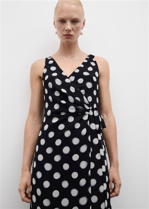 MANGO Cross Dress With Polka Dots Kvinde Black Maxi Kjoler Str M - hos Magasin