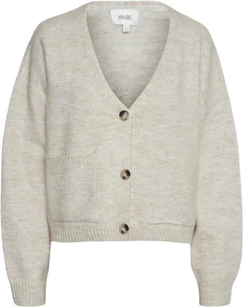 Se Vero Moda Vmgemma LS Vneck Knit Cardigan VMA Kvinde Plaza Taupe Cardigans Str XS - hos Magasin ved Magasin