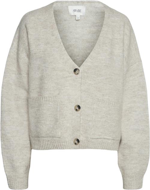 Vero Moda Vmgemma LS Vneck Knit Cardigan VMA Kvinde Plaza Taupe Cardigans Str XL - hos Magasin