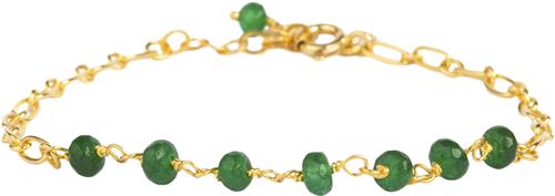 Se BeChristensen Daisy Green Calcedony Bracelet Gold One Size - Perlearmbånd hos Magasin ved Magasin