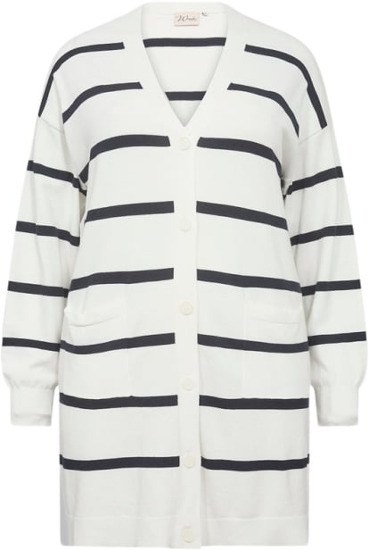 Se Wasabiconcept Wasamanda Stripe 7 Kvinde 1100c Offwhite Combi Cardigans Str 42/44 - Viskose hos Magasin ved Magasin