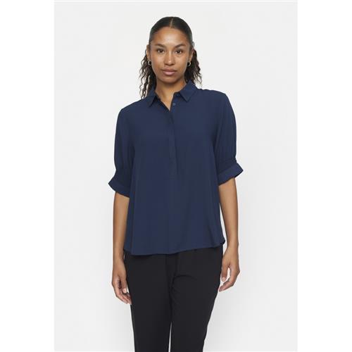 Soft Rebels Srmayson Blouse Kvinde Total Eclipse Kortærmede Bluser Regular Fit Str XS - hos Magasin