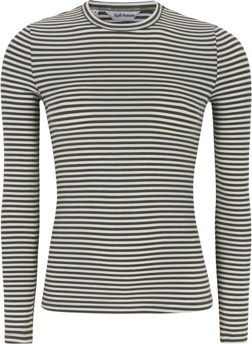 Se Soft Rebels Srfenja Stripe Oneck Top Kvinde Morel Kortærmede T-shirts Slim Fit Str XS - hos Magasin ved Magasin