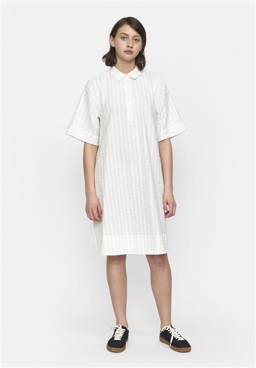 esmé studios Escandy SS Dress Gots Kvinde Buttercream Stripes Midi Kjoler Str M - Bomuld hos Magasin