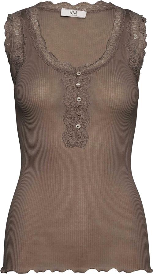 RM by Rosemunde Rmwbalta Modal SL Lace Placket top Kvinde Koala Toppe Str XS - Bomuld hos Magasin