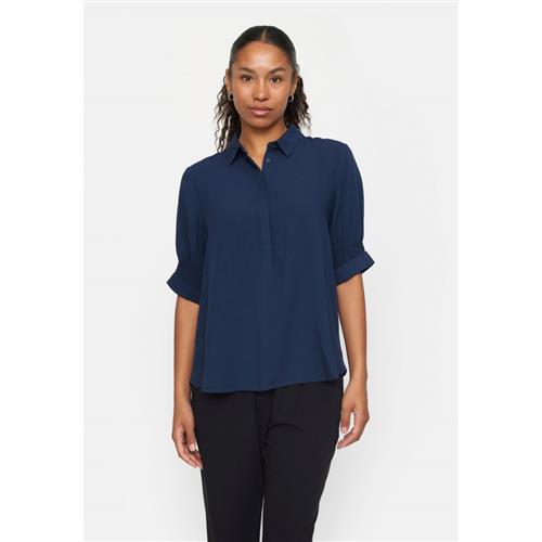 Soft Rebels Srmayson Blouse Kvinde Total Eclipse Kortærmede Bluser Regular Fit Str XXL - hos Magasin