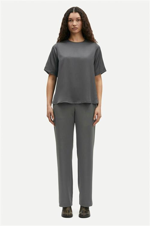 Samsøe Samsøe Hoys Straight Pants 7331 Kvinde Black Oyster Bukser Med Lige Ben Str L - hos Magasin