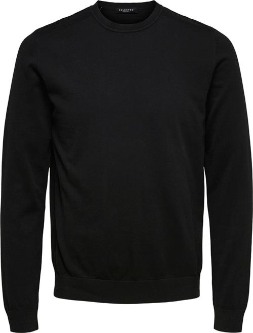 Selected Homme Slhberg Crew Neck B Noos Mand Sort Sweaters Str L - hos Magasin