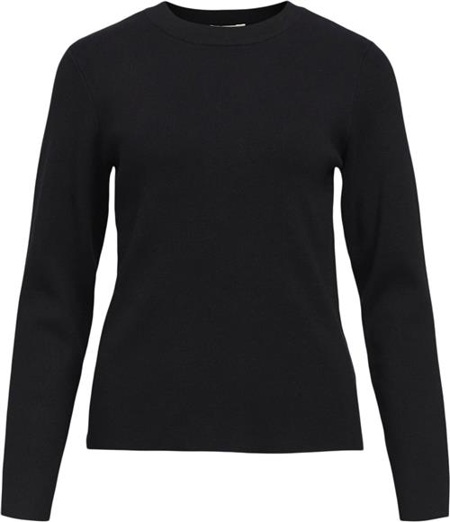 Se Object Objester SLI L/S Knit Pullover Noos Kvinde Black Toppe Slim Fit Str XL - hos Magasin ved Magasin