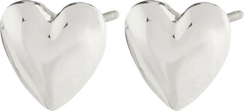 Se Pilgrim Sophia Recycled Heart Earrings Silverplated one size - Ørestikker hos Magasin ved Magasin