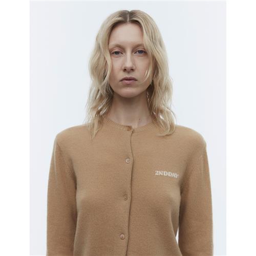 2NDDAY 2ND Vinny TT Soft Wool Blend Kvinde Classic Camel Cardigans Str S - hos Magasin