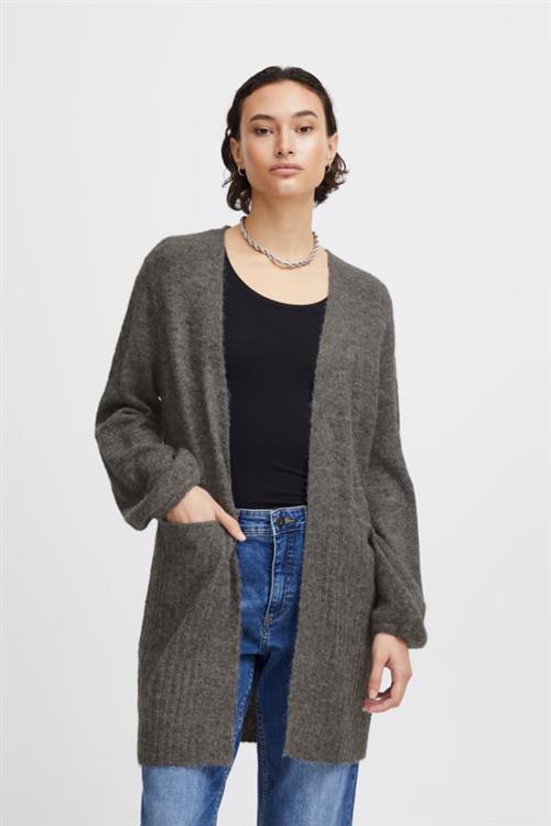 Se ICHI Ihkamara CA2 Kvinde Dark Grey Melange Cardigans Loose Fit Str S - hos Magasin ved Magasin