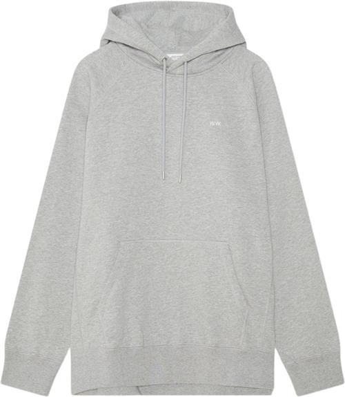 Se Wood Wood Essential Fred Classic Hoodie Gots Mand Grey Melange Hoodies Str L - hos Magasin ved Magasin