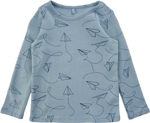 Se Soft Gallery Sgbaby Bella Paper Plane Ls Tee Noos Str 12m - Dusty Blue Langærmede T-shirts Bomuld hos Magasin ved Magasin