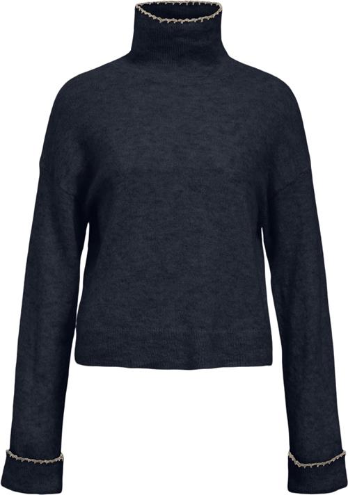 Se Object Objnete L/S RE Knit Pullover 135 Kvinde Sky Captain/sandshell Toppe Str XL - hos Magasin ved Magasin