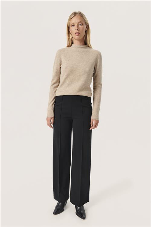 Se Soaked in Luxury Slbea Pants Kvinde Black Bukser Med Brede Ben Straight Fit Str S - hos Magasin ved Magasin