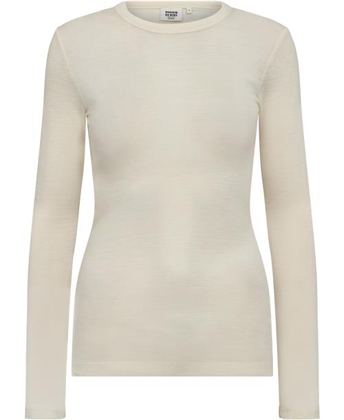 Magasin du Nord Collection Magasin Cilla 1 RWS Merino Wool Kvinde Cream Langærmede Bluser Str XS Merino