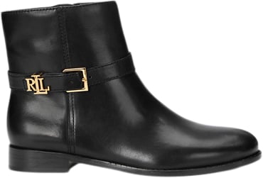 Lauren Ralph Lauren Burnished Calfbrooke-bo-bte Kvinde Sort Ankelstøvler Str 39 - hos Magasin