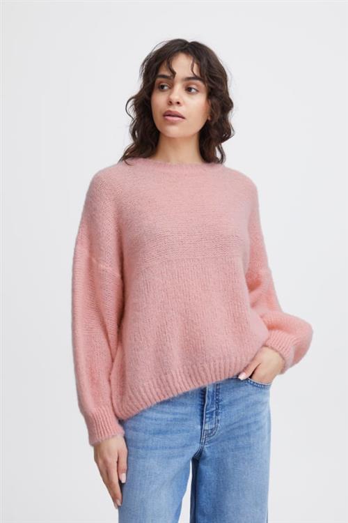 ICHI Ixmarita LS Kvinde Candy Pink Sweaters Loose Fit Str M/L - hos Magasin