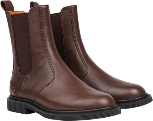 Lovelies Felline Ankle Boots With Elastic Kvinde Dark Brown Ankelstøvler Str 39 - Læder hos Magasin