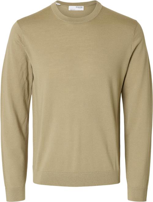 Selected Homme Slhtray LS Knit Merino Crew Neck NO Mand Kelp Sweaters Regular Fit Str L Merino - hos Magasin