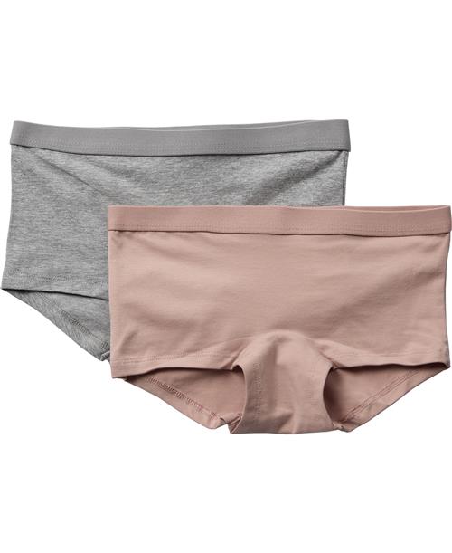 BAKITO by Magasin Du Nord Collection BAKITO by Magasin Girls Hipsters 2pack Str 2 Light Grey Melange Underbukser Bomuld