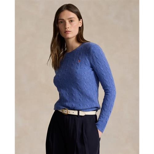 Polo Ralph Lauren Cableknit Wool-cashmere Sweater Kvinde Dockside Blue Heather 24 Sweaters Str S Cashmere - hos Magasin