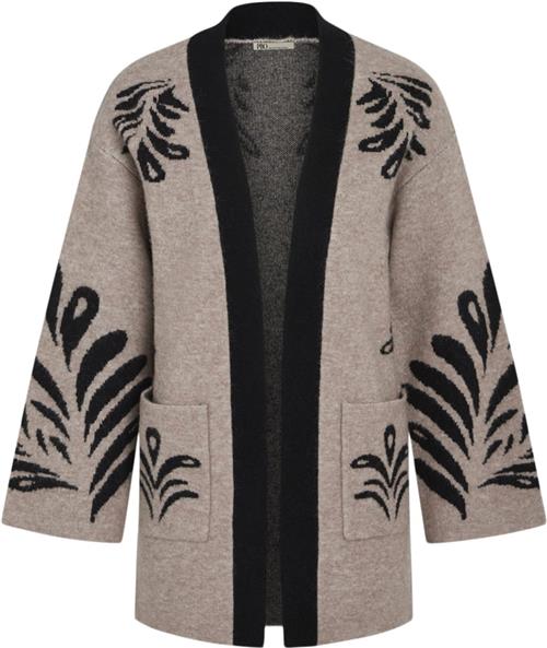 Se PBO ¤ Monica Knit Cardigan ¤ Kvinde Black Leaf Cardigans Str XL/XX - hos Magasin ved Magasin