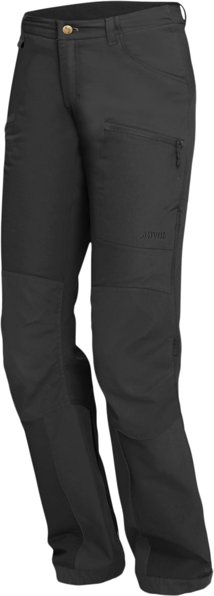 Asivik Asivik Adventure Pants, Dame Kvinde Sort Bukser Med Lige Ben Str 40 - hos Magasin