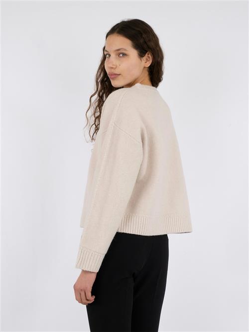 Neo Noir Detri Solid Knit Blouse Kvinde Ivory Sweaters Str 38 - hos Magasin