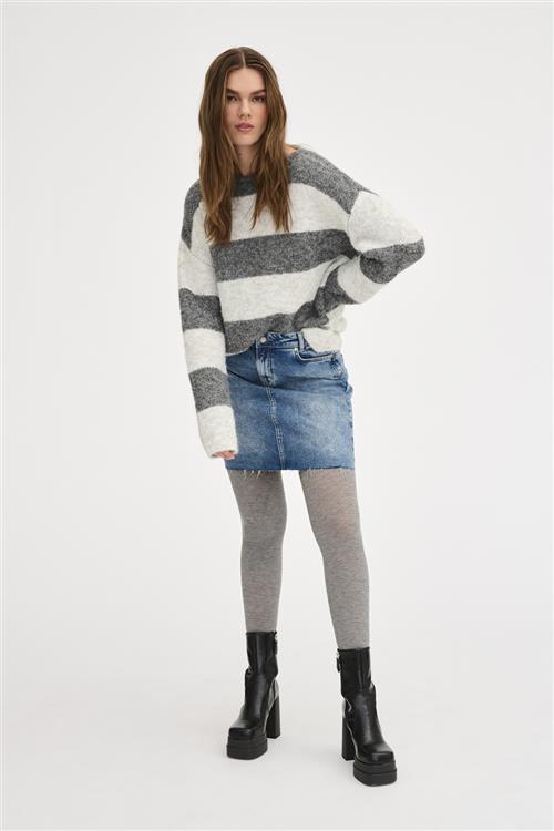 My Essential Wardrobe Meenamw Knit Pullover Kvinde Iron Grey Melange Sweaters Str L - hos Magasin