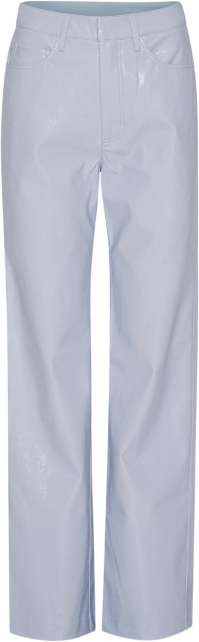 Se ROTATE Birger Christensen Embossed High Rise Pants Kvinde Artic Ice Straight Jeans Str 38 - hos Magasin ved Magasin