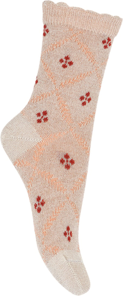 mpKids Freja Glitter Socks Str 25/28 - Cream Strømper Uld hos Magasin