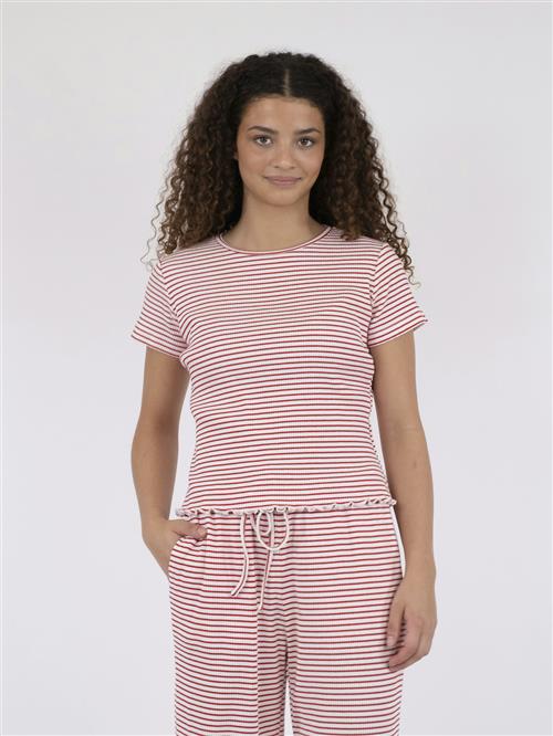 Se Neo Noir Lonnie Stripe Tee Kvinde Rød Toppe Str 40 - hos Magasin ved Magasin