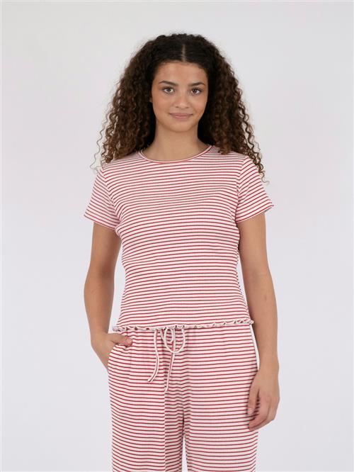 Se Neo Noir Lonnie Stripe Tee Kvinde Rød Toppe Str 34 - hos Magasin ved Magasin