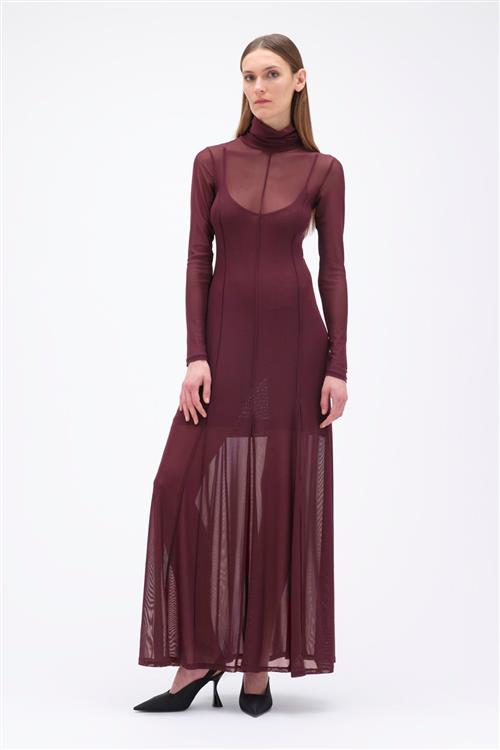 REMAIN Maxi Mesh Dress Kvinde Winetasting Maxi Kjoler Str 40 - hos Magasin