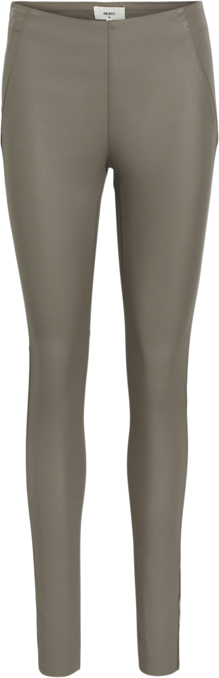 Se Object Objbelle MW Coated Leggings Noos Kvinde Morel/col Leggings Str 36 - hos Magasin ved Magasin