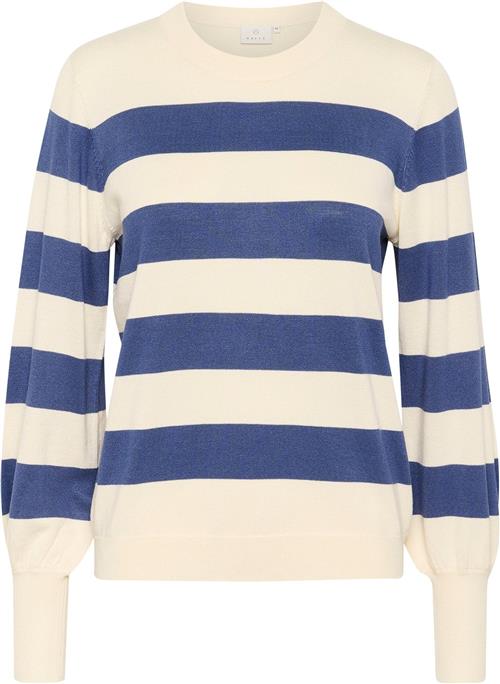 Kaffe Kalizza Striped Pullover Kvinde Turtle Dove / Blue Bold Stripe Sweaters Str S - hos Magasin